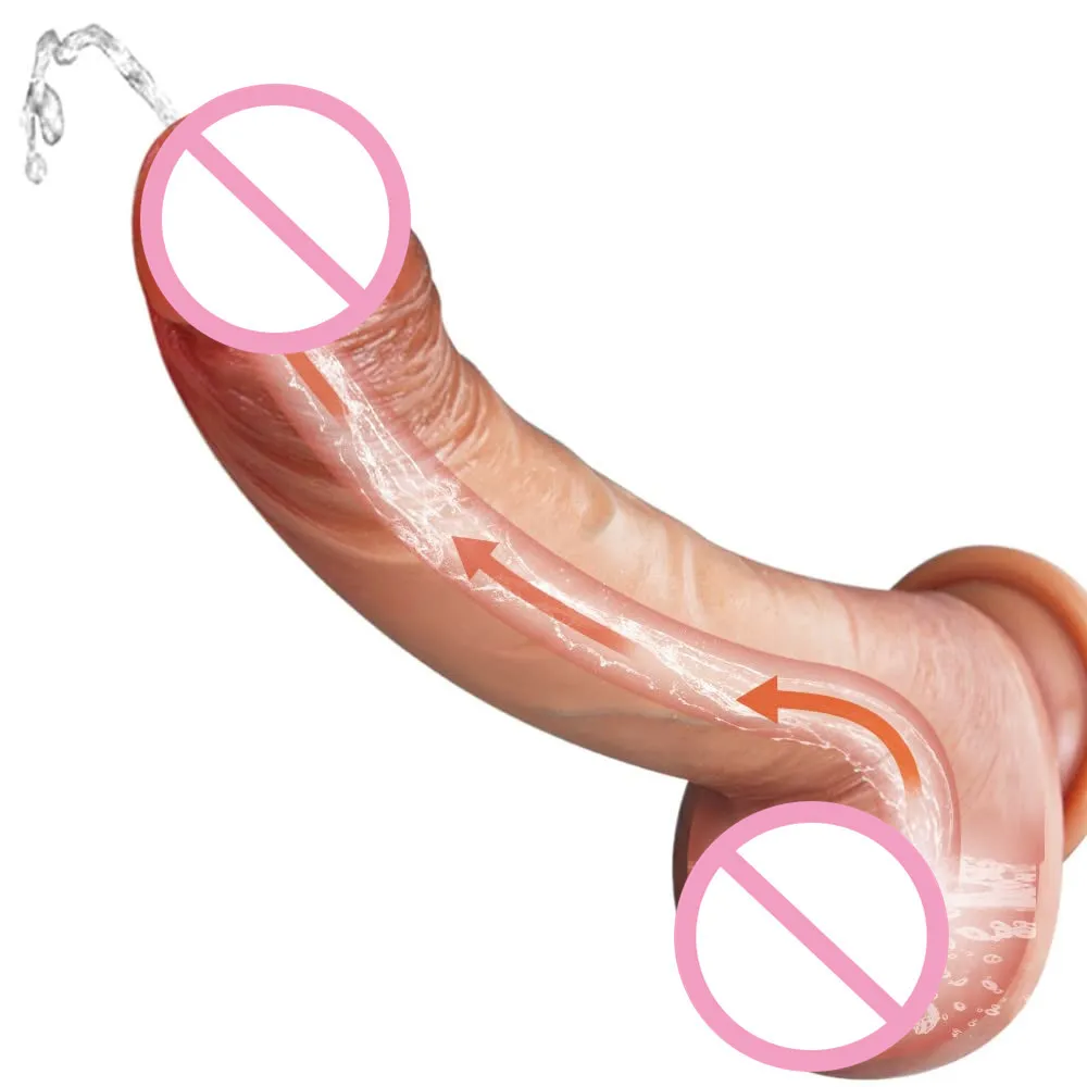 Spray Dildo Dildo Soft realista enorme ejaculador pênis Big Strapon Squirting Dick Anal Plug Toys sexy para mulheres Massageador de vagina