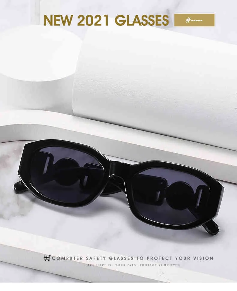 2022 einzigartige Kleine Sonnenbrille Frauen Mode Persönlichkeit Dame Kopf Vintage Platz Goggle Sonnenbrille Für Männer oculos de sol1050334
