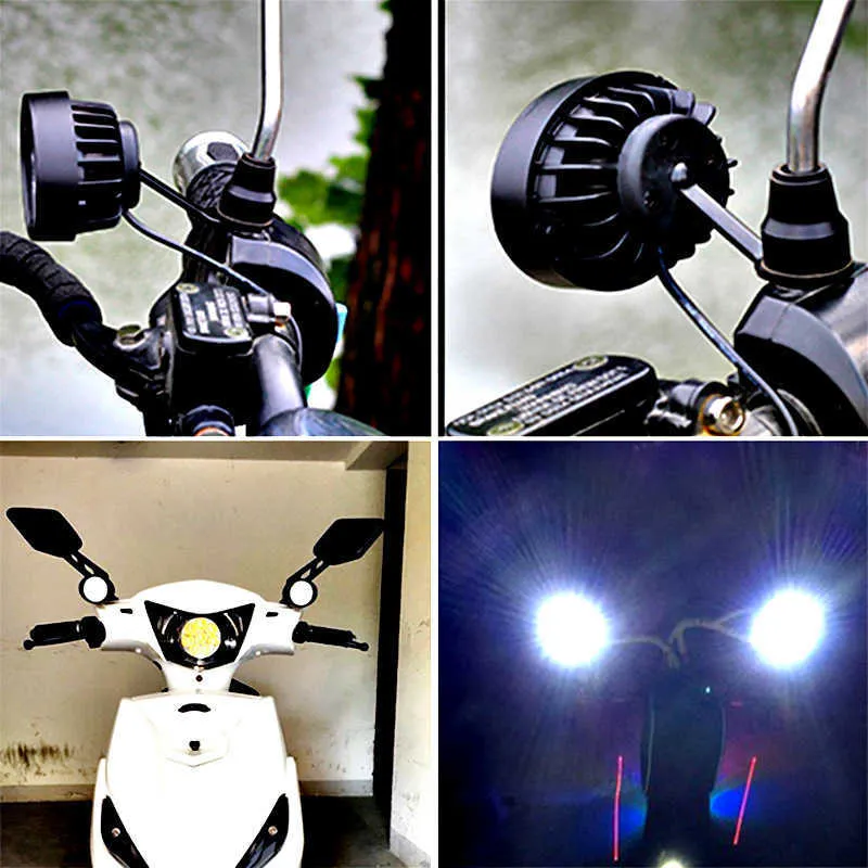 2 stks Set Verlichting Motorcycle Scooter Koplamp Mist Rijverlichting Moto Voorhoofdlamp 6 LED Explorers 12V-85V White Super Bright