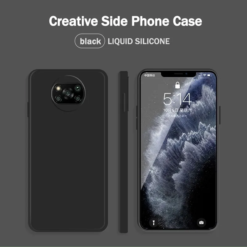 Custodie telefoni in silicone liquido di design quadrato con bordi dritti di lusso Xiaomi Poco X3 Nfc X3 Pro Cover posteriore in tpu morbida ultrasottile Coke