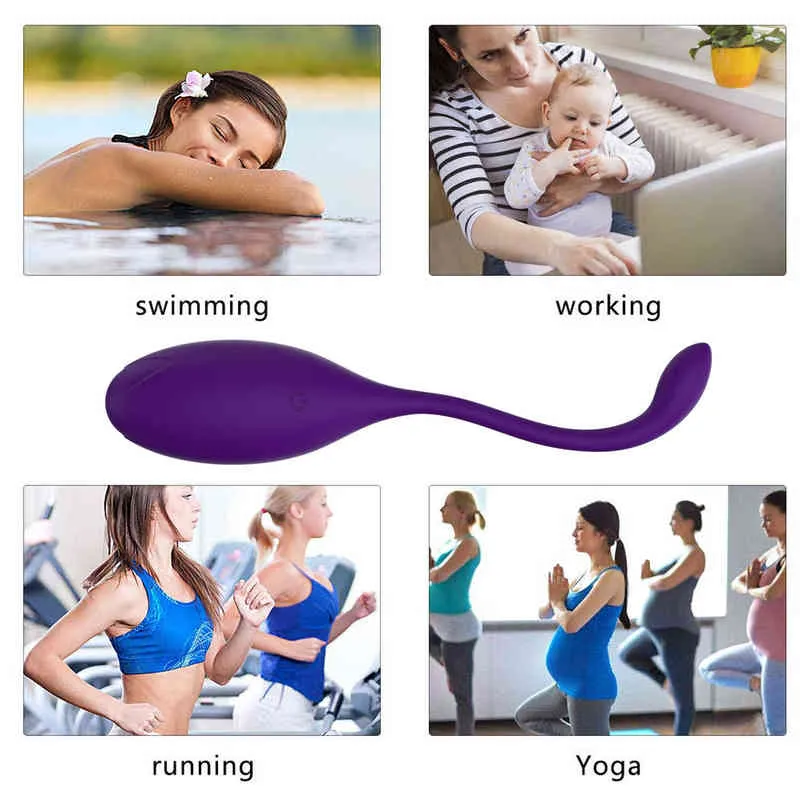 NXY Vibrators Y Kärlek Bästa Vibrerande ägguppsättning Vattentät Fullt Food Grade Wireless Controller Vibration för Kvinna Vagina G Spot Violet 0411