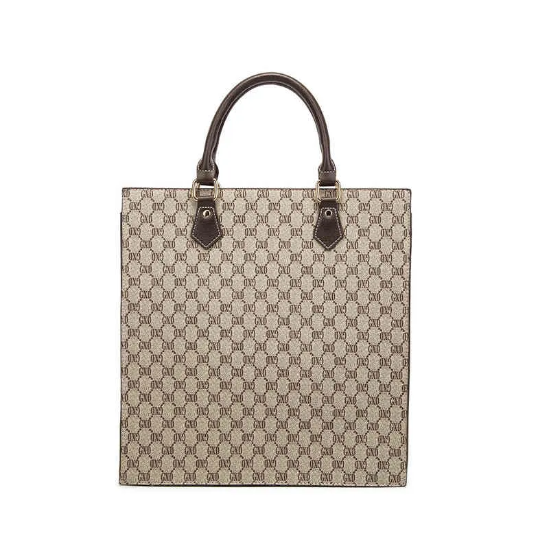 New fashion trend lattice briefcase Korean business computer handbag vertical Single Shoulder Messenger Bag Purses_M083