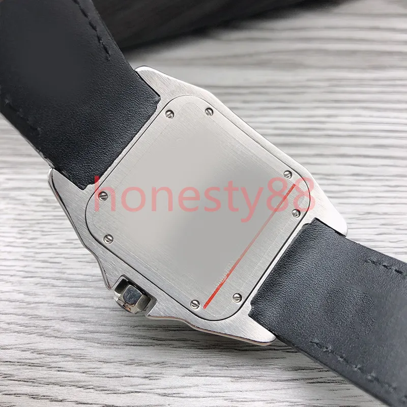 Luksusowe zegarki męskie Montre de Luxe Sports Sports Watch 40 mm Automatyczny mechaniczny skórzany pasek Square Stal nierdzewna tarcza 238a