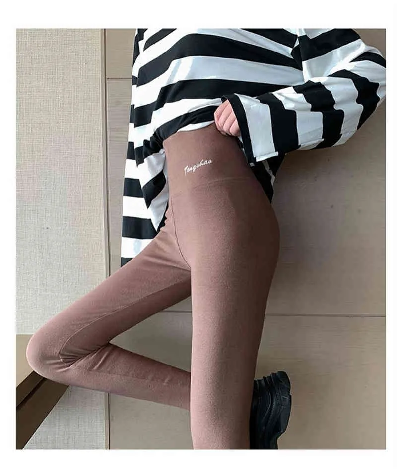 Gcarol 여성 두꺼운 양털 높은 허리 편지 legging 바지 스트레칭 겨울 원활한 피트 니스는 0 이하로 착용 할 수 있습니다