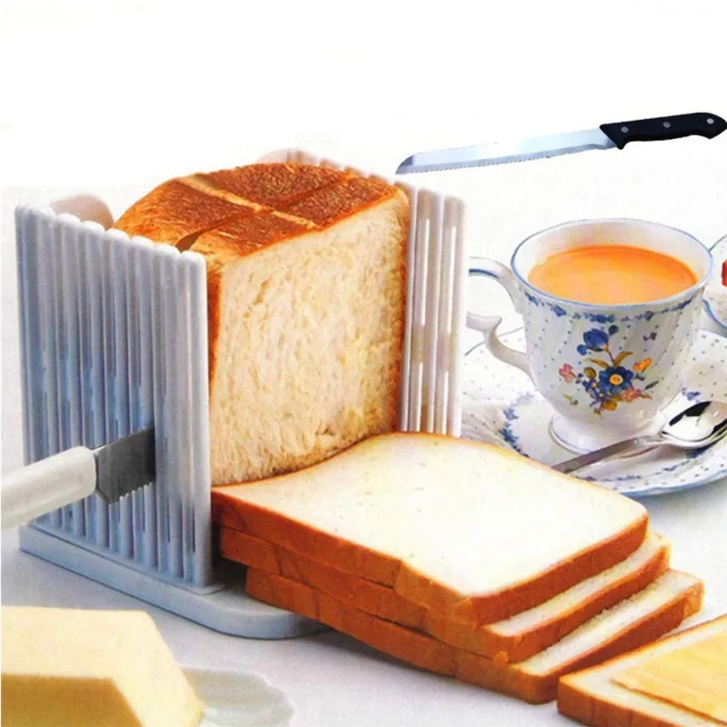 Professioneel broodtoost Toast Cutter Slicer Slicing Cutting Guide Mold Maker Keukengereedschap Praktisch 220721GX