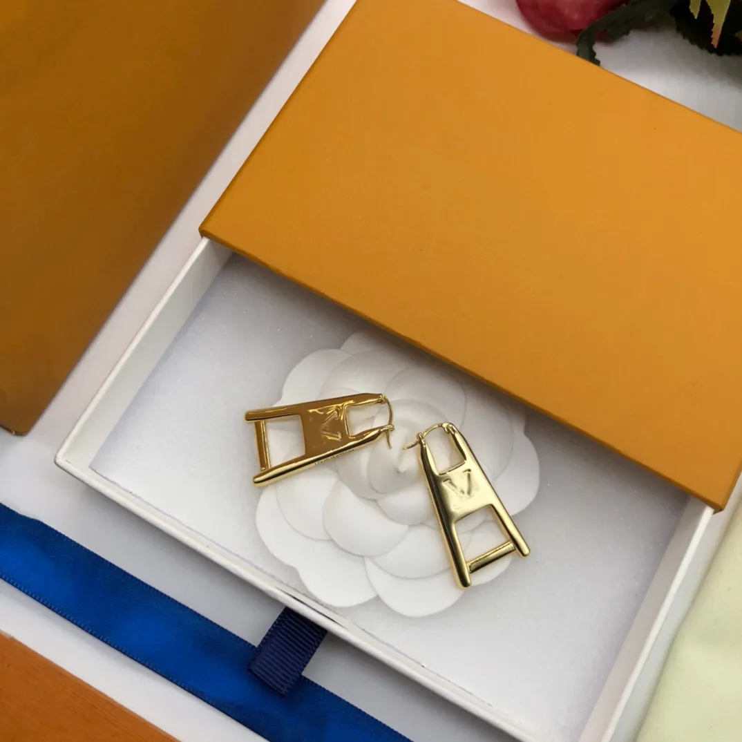 18K vergoldet Luxusmarke Designer Buchstaben Reißverschluss Ohrstecker Berühmte Frauen Ohrring Hochzeit Schmuck Nr. Box295i