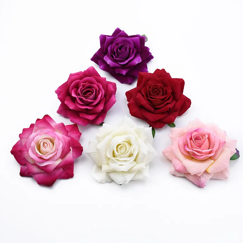 10 CM Grandes Roses Fleur Artificielle Décoration De La Maison Couronnes De Noël De Mariage Accessoires De Mariée Liquidation Chapeaux Broche 220408