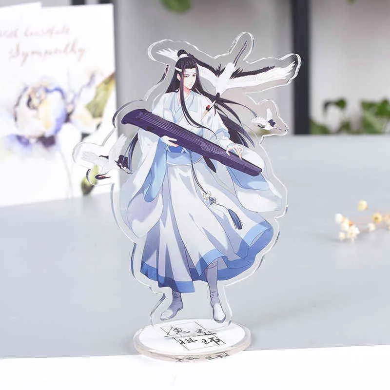 De untamed akrylfigurerna står modellplatta mo dao zu shi bl anime serie wei wuxian lan wangji karaktär skrivbord dekor leksaker gåva aa220318