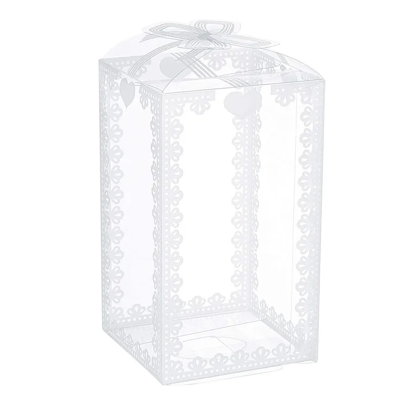 300 stks Clear PVC Box Packing Wedding/Kerstmoorcake Cake Packaging Chocolate Candy Dragee Apple Gift Event Transparant Box