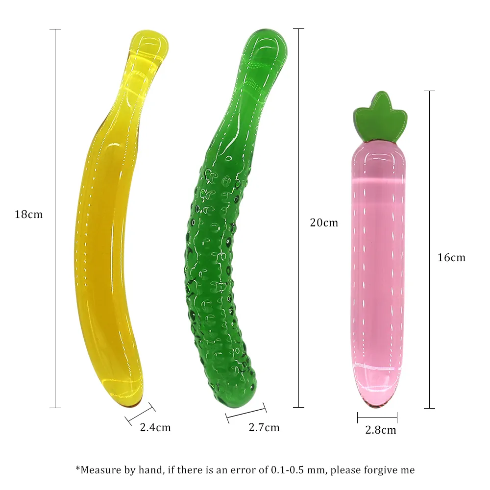 Exvoid Fruit Crystal Butt Plug Sexig Toys For Women Men G-Spot Massager Adult Products Anal Glass Dildo Banana Gurber