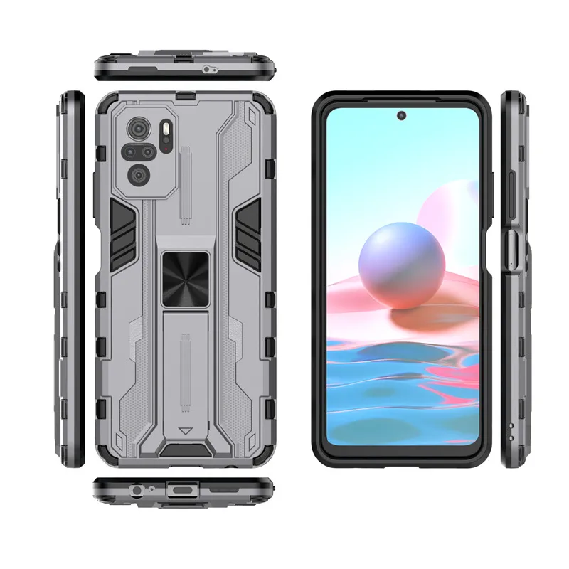 Magnético Kickstand TPU Para Armadura Provavelmente Casos para Xiaomi Redmi Nota 10 4G 10S 10PRO MAX LENS Proteção Hard Proteção traseira