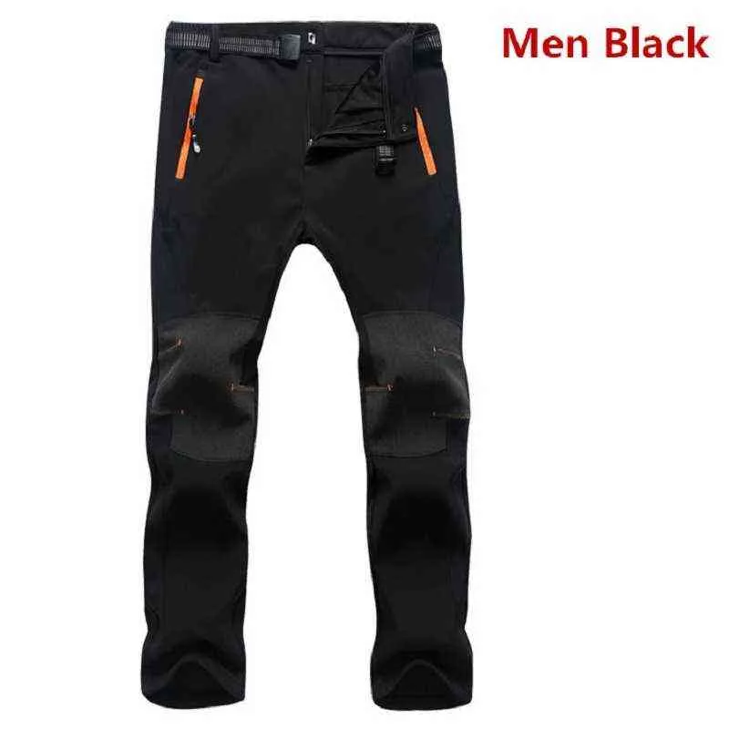 Winter Casual broek Mannen Dikke Warm waterdichte windjager Broek Men Binnen Fleece Soft Shell Sportswear Outswear Thermal Pants L220706