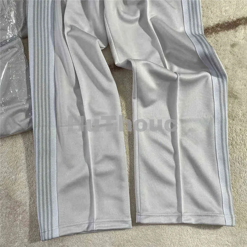 White Stripe Needles Sweatpants Men Women High Quality Embroidered Butterfly AWGE Needles Track Pants