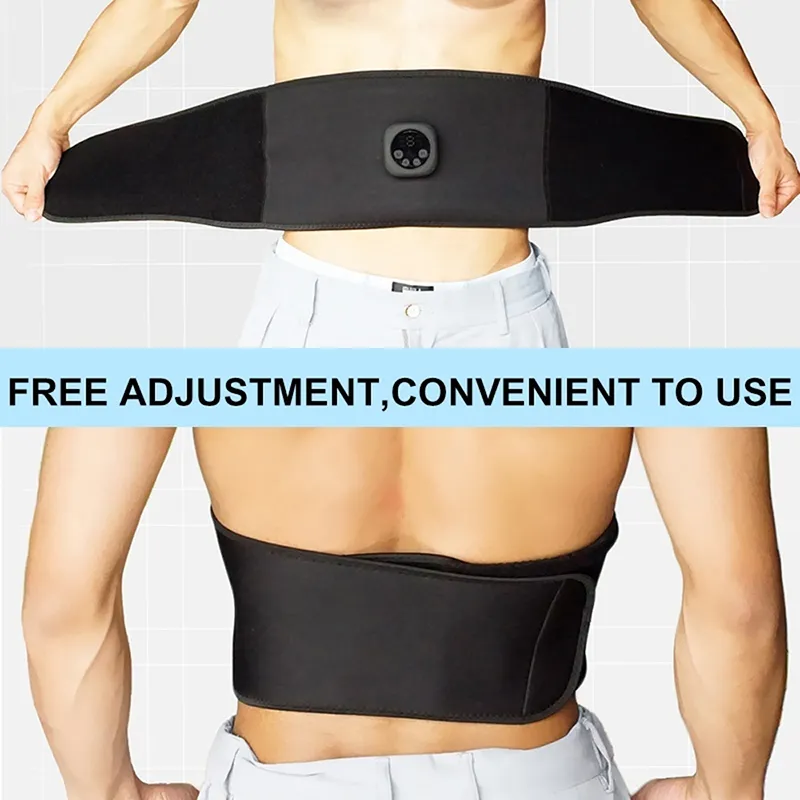 EMS Fitness Trainer Riem Taille Ondersteuning Buikspierstimulator Afslanken Riem Unisex USB Opladen Thuis Spiertraining 220408