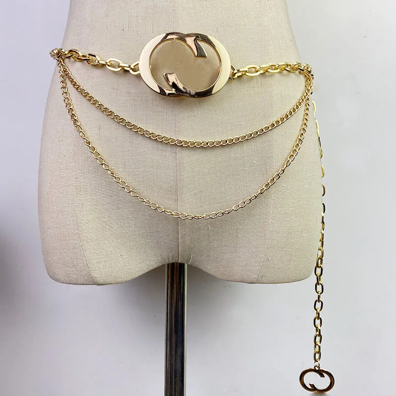 Ceintures de ceinture de chaîne de concepteur pour femmes Designer taille chaîne de luxe lettres en métal réglable tendance femmes ceinture décoration avec jupe W271Q