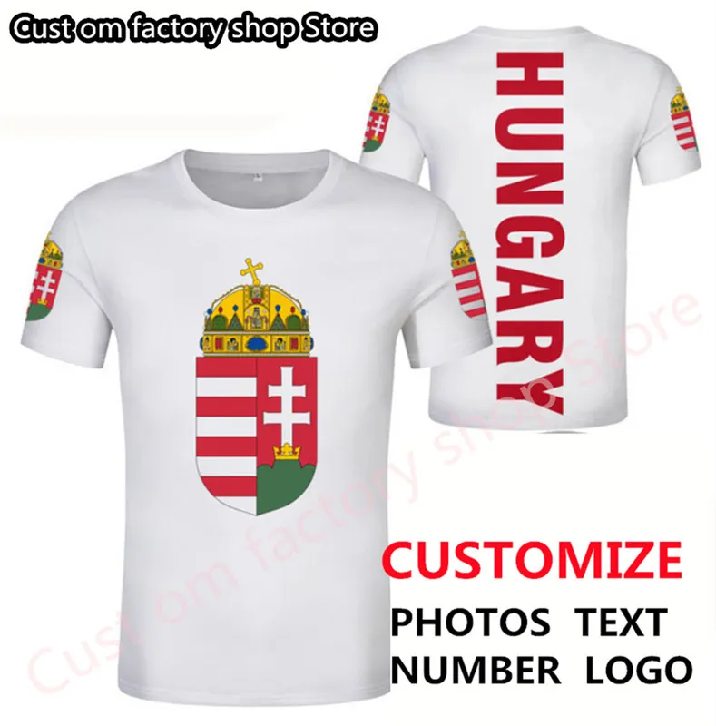 Hongarije T -shirt Diy gratis op maat gemaakte naam nummer