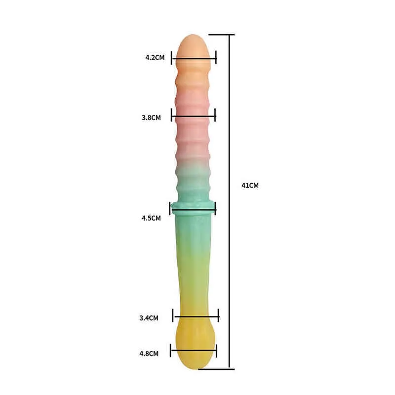 NXY Dildos Ciecz Silikon Nowy Podwójny Penis Penis Female Fałszywy Anal Plug Dorosłych Produkty Produkty Masaż Masturbacja 0316