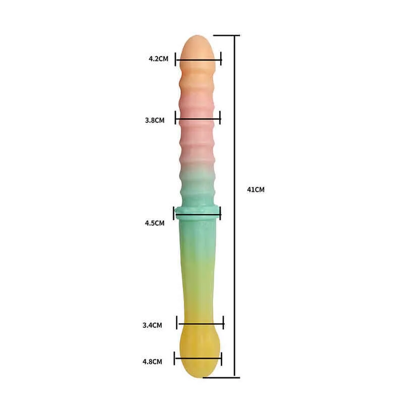 Nxy godes liquide Silicone nouveau pénis à Double tête femelle faux Plug Anal produits de sexe pour adultes appareil de Massage et de Masturbation 0316