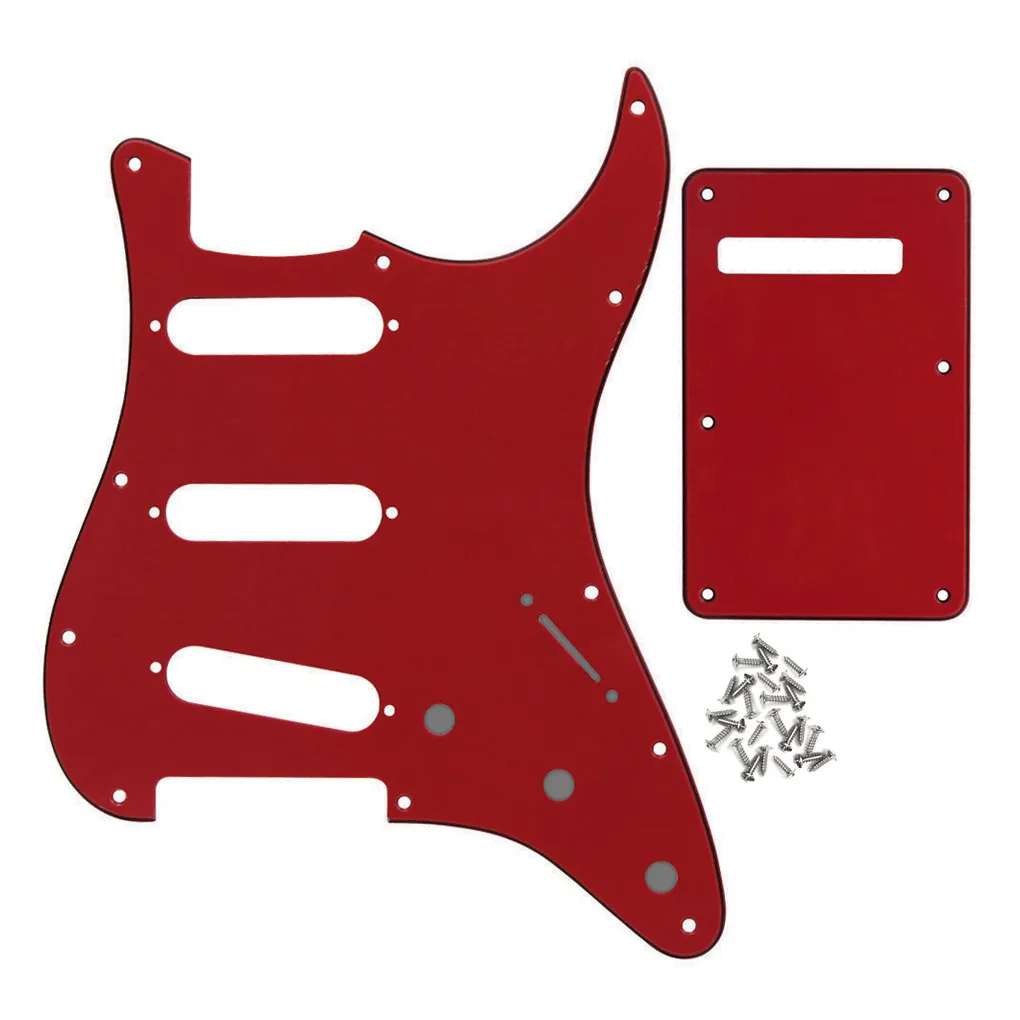 SSS 11 ثقب Pickguard Pink Pearl 4ply scratchplate مع مسامير لوحة خلفية لجزء الغيتار الكهربائي