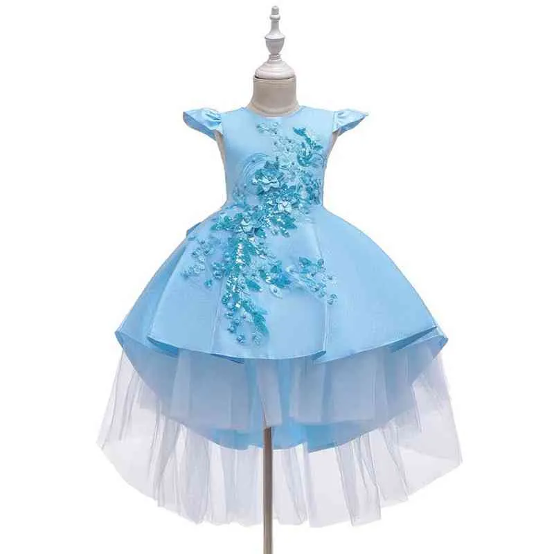 Meisjesjurk zeemeermin gelaagdheid trouwjurk kinderen jurken voor meisjes elegante prinses jurk carnaval feest kinderen kleding vestido g220506