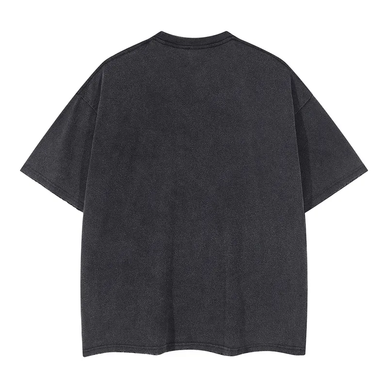 Tideshec Summer Men T-shirt Streetwear Vintage Washed Rapper Portrait Print T-Shirt Cotton Overized Graphics Tee Top 220513