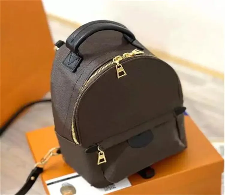Hight Quality Classic Palm Springs Leather Mini Ryggsäckar Män kvinnor skolväska designer handväskor lady axel crossbody väska resor315m