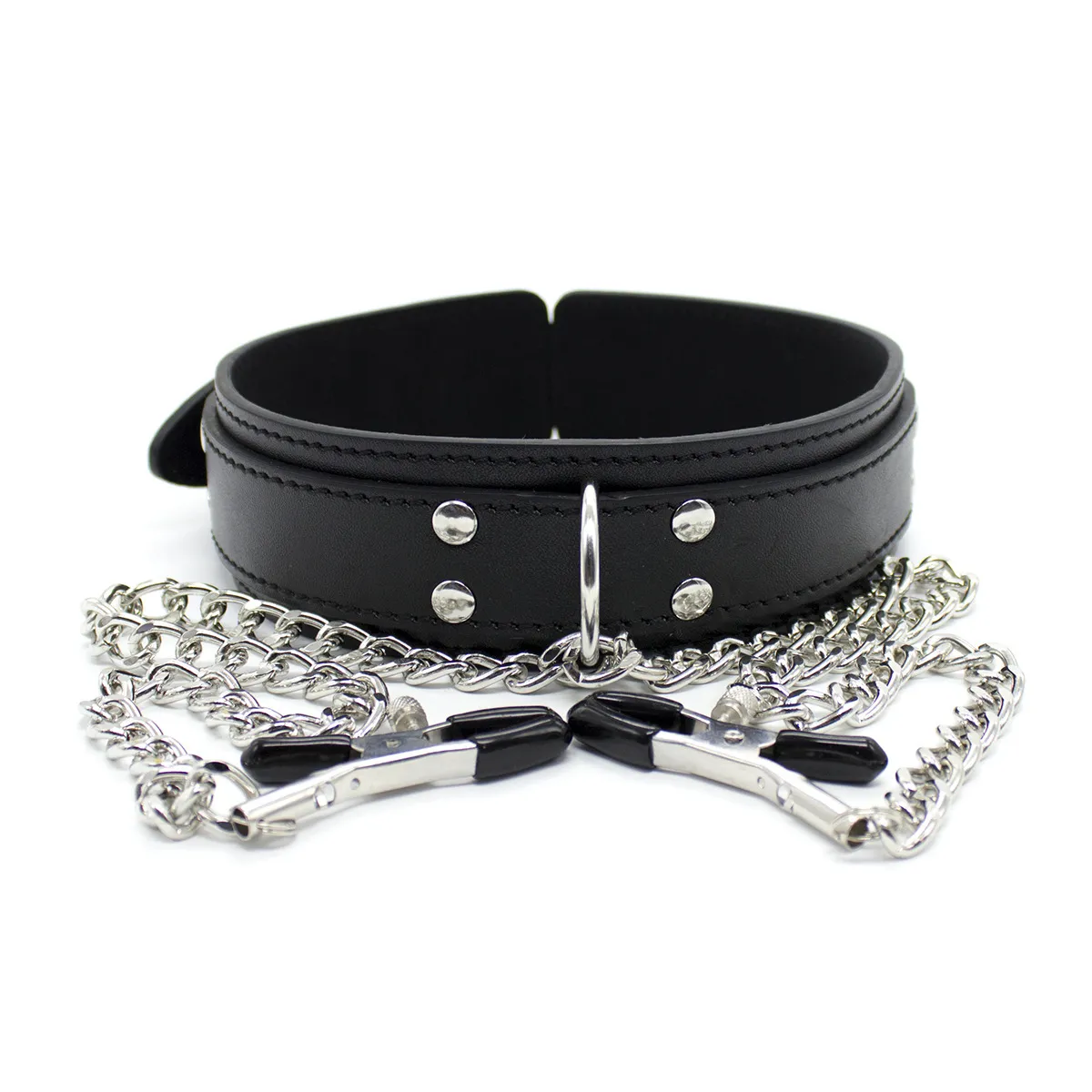 BDSM Sexyy Metal Nipple Clips Clitoris klämmor Krage Bondage Accessories Flirt Träning kvinnliga erotiska leksaker för par Masochism