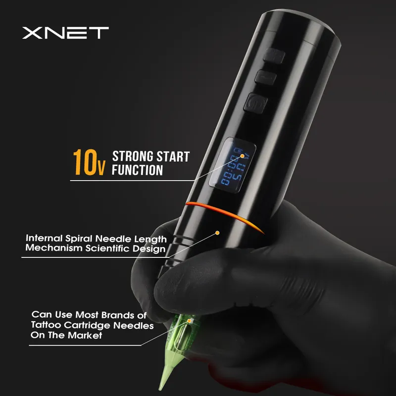 XNET Blade Wireless Tattoo Machine Pen DC Coreless Motor for LED Display 2000mAh Lithium Battery Artist Body Art 220624