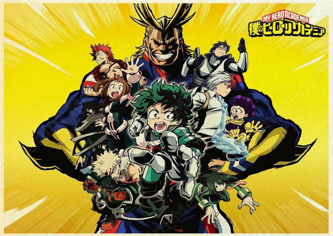 janpnese anime خمر المعادن الصفيح علامة المقهى ديكور جدار غرفة نوم بلدي Hero Academia الحديد الطلاء ملصق للديكور المنزل plaqu6502930