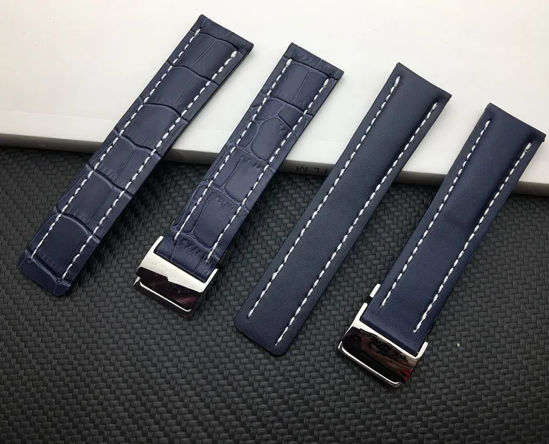 Banda de vigilancia Genuine Real Leather Watch Band para correa de Breitling para Navitimer World Avenger Superocean Cinturón 20 mm 22 mm de 24 mm 220816