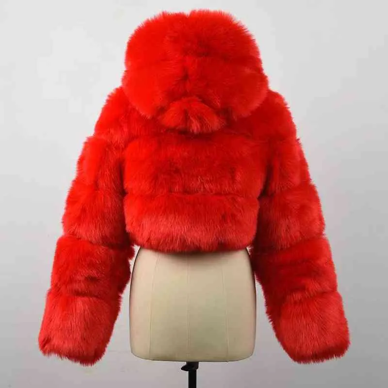 HJQJLJLS 2021 Winter New Women New Women Fashion Fashion Faux Fur Coat with withed fulfy fur fur stack