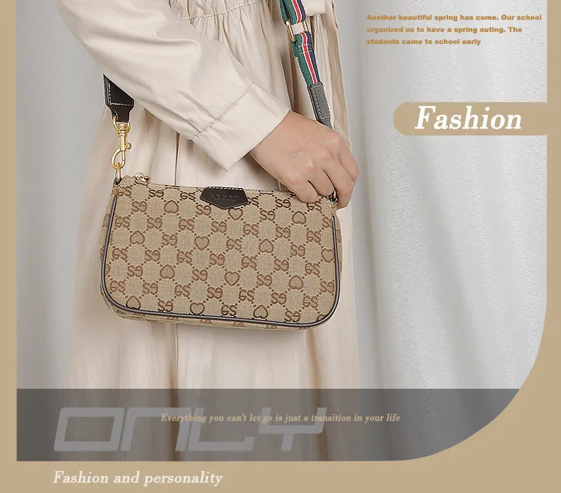 Womens Bag High Quality Canvas Custom Fabrics Designer Bags For Women Trendy Fashion Wide Messenger Shoulder Bag Strap