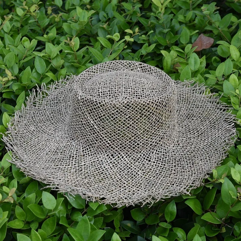 Модная женская летняя шляпа, дышащая Соленая Морская Панама, Джазовая трава, пляжная солнцезащитная кепка для отпуска, путешествий, соломенная шляпа Fedora RH 2207087620915