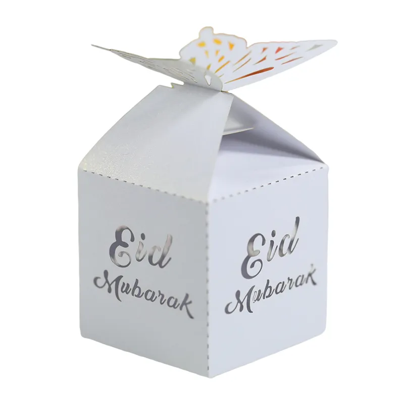 20/30/50 Pz Eid Mubarak Scatole di Caramelle Farfalla Ramadan Scatole Regalo Favore Dolce Hajj al-Fitr Ramadan Eventi Musulmani Decorazione Del Partito CX220423