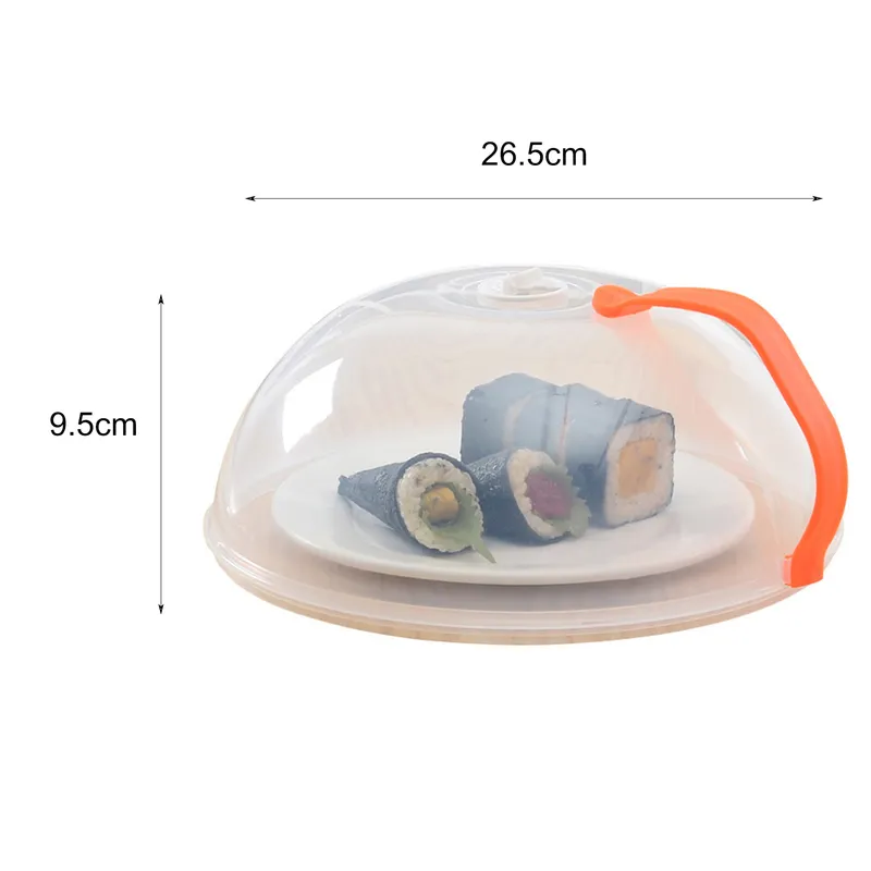 Chef'sMicrowave AntiSplash Plate Lid - Washable, Easy Use, Transparent Cap with Handle for Food Covering