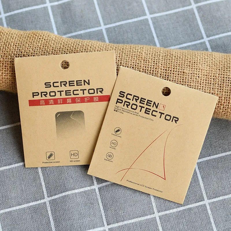 Sac d'emballage en papier kraft pour téléphone intelligent Camera Lens Film Bracelet Montre Film Sacs d'emballage Montre Film Pochette d'emballage au détail