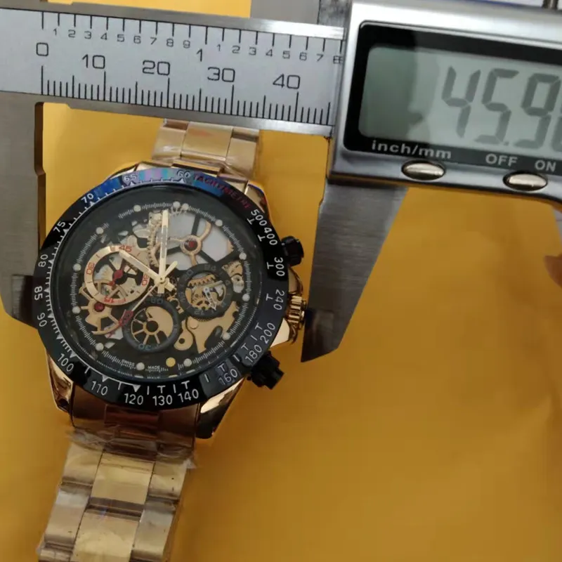 2022 Роскошные мужские часы 42 мм Кварцевые многофункциональные классические часы Модные часы для работы в нескольких часовых поясах Золотые часы Дизайнерские часы Oro266h