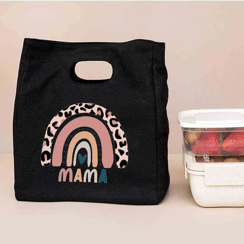 Rainbow Mama Print Purtable Sunch Bag 2021 Новые теплоизолированные ланч Totes Cooler Bag Bento Counk Container Сумки для хранения y220524