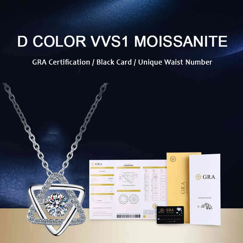 14 K Beyaz Altın Gerçek Gra Moissanite Kadınlar için 925 Ayar Gümüş 05CT Lab Diamond Kolye Güzel Takı