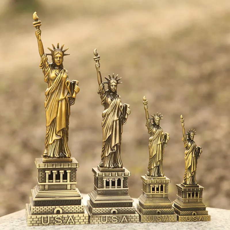 Lembranças EUA Estátua de Liberty Metal Decoração Ornamentos Modelo Home Office Decor Decorativo Artesanato Decoração Miniaturas Presente