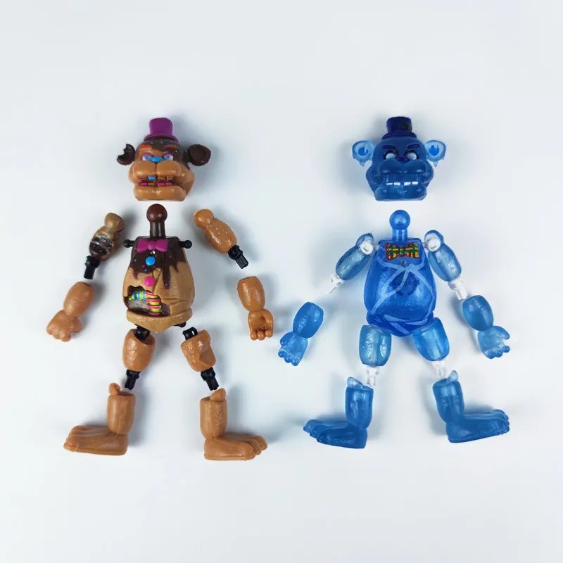 Spiel FNAF Spielzeug Bonnie Foxy Fazbear Bär Action Figure Puppen Fünf Nacht Spielzeug mit Licht Für Kinder Weihnachten Geschenk 220531