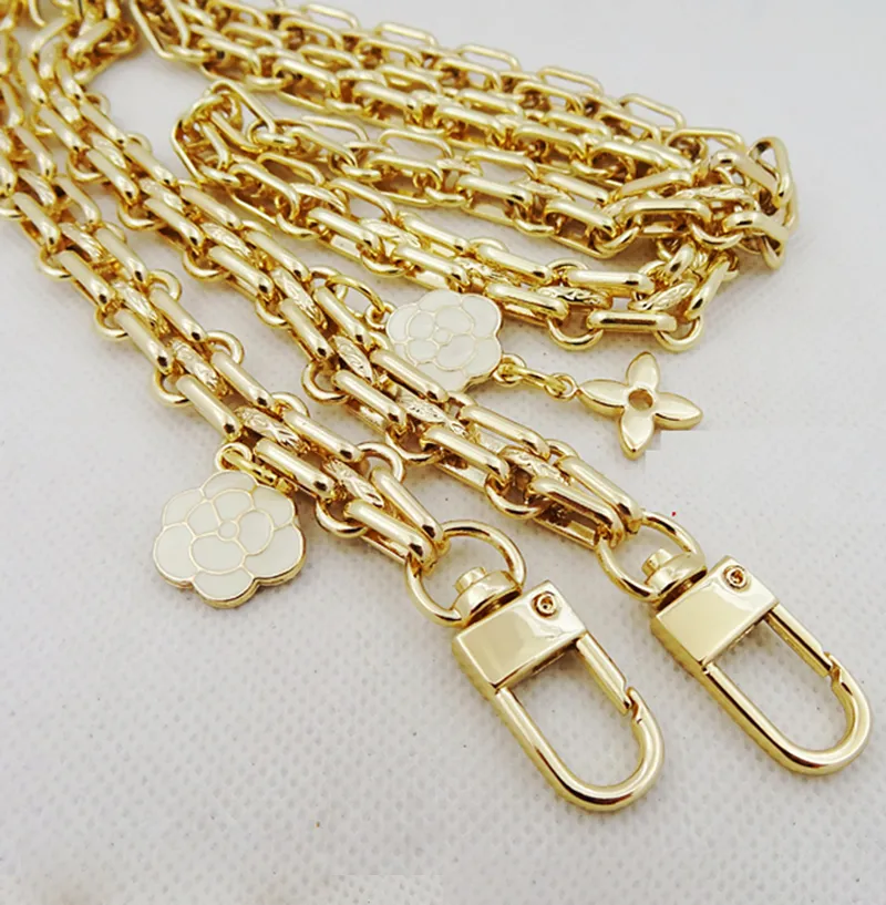Fashion 12mm Replacement Gold Metal Handbag Purse Chain DIY 30cm-160cm Shoulder Crossbody Bag Strap Handle for O 220426