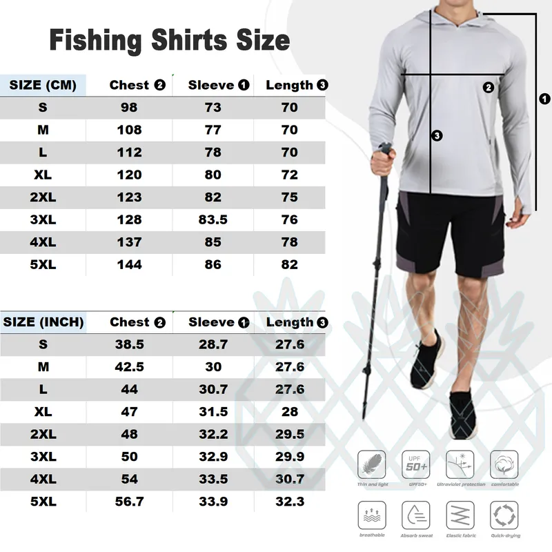 Pelagic Fishing Men Men Long Sleeve Performance قميص 50 UPF حماية سريعة الجفاف قمصان خفيفة الوزن رقيقة القمصان في الهواء الطلق 220718