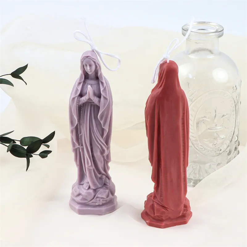 3d retro jungfru Mary skulptur silikon mögel diy klassisk förmögenhet gudinna av rikedomsljus mögel för gudmor mammas dag gåva 220629