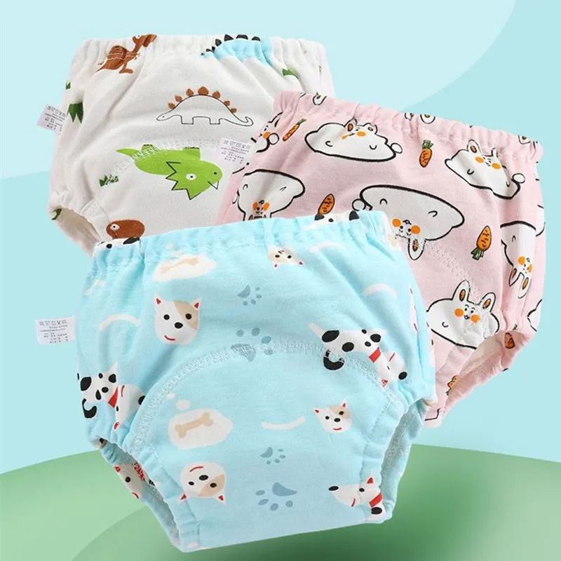 Lot Cotton Training Pants Panties Waterproof Cloth Diapers Reusable Toolder Nappies Baby Underwear 220720