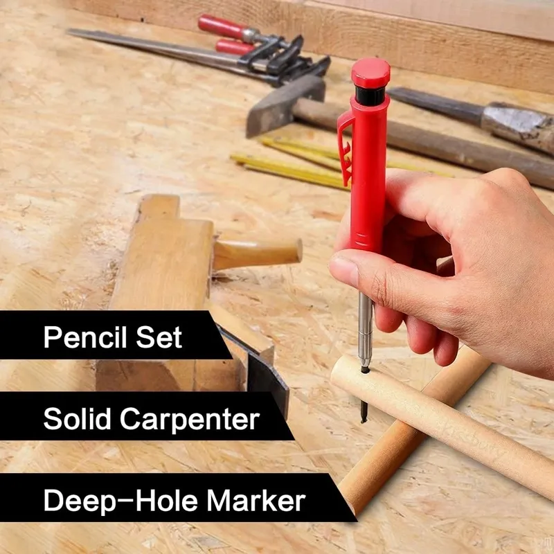 6 Doldurma Kurşunlu Solid Carpenter Pencil Seti Yerleşik Kalavat Fiyatı İşaretleme Aracı Ağaç İşleme Derin Delik Mekanik Kalemler 2207145389326