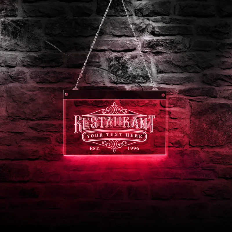 Niestandardowy biznes LED Neon Gourmet Restaurant Waiting Wiszący wystrój Oświetlenie Spersonalizowane oznakowanie 220615