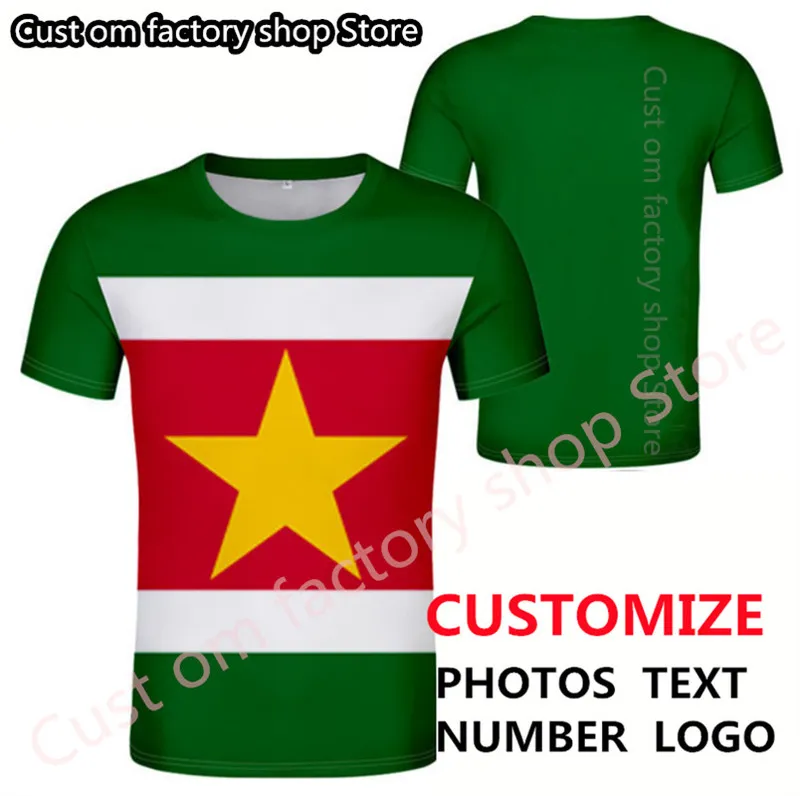 Surinam T Shirt DIY Ücretsiz Özel İsim Numarası Erkek Kadın Joker Yüz Moda Gevşek O Boyun Yaz Mens 220616