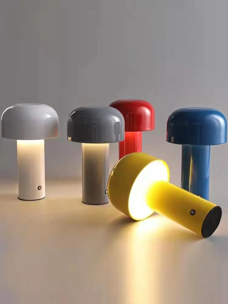 LED -Tischlampe Pilzschreibtisch Lampe Wireless USB wiederaufladbare Touch -Dimm -Tisch -Lampen Nacht Desk Nacht Licht Lampara Beleuchtung