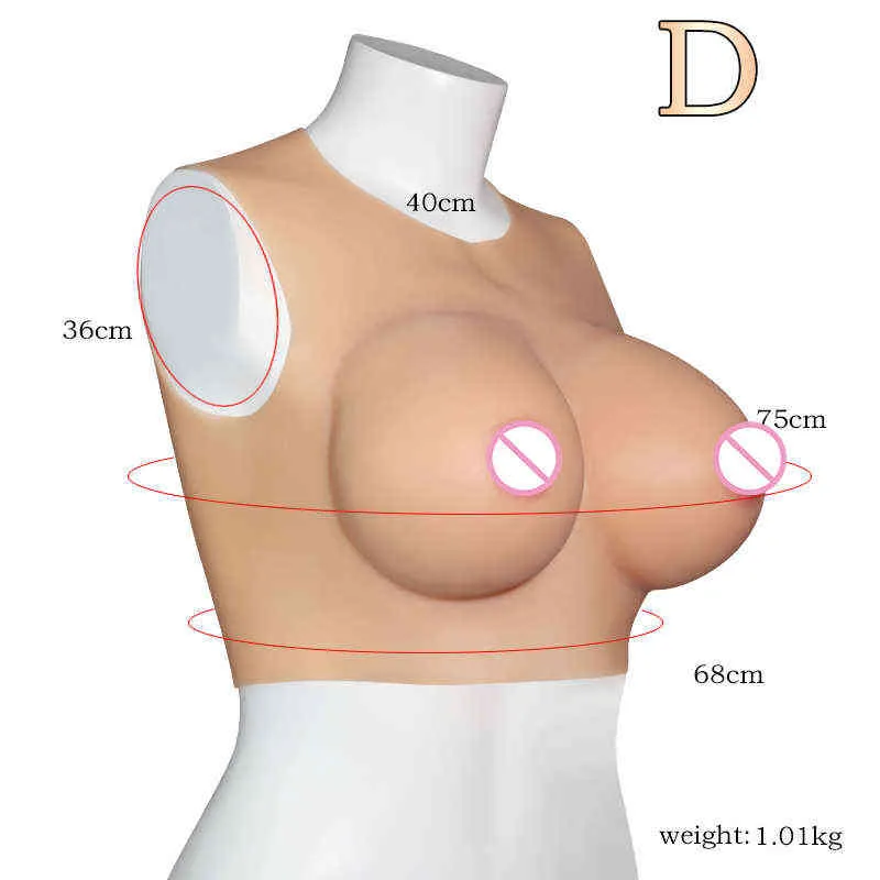 شعور حقيقي ناعم دائري الرقبة D كوب الاصطناعي سيليكون الثدي الكبير شكل كروسدرسر للنساء النساء ملابس متقاطعة تأثيري H220511